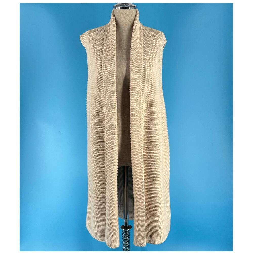 Gap Textured Sleeveless Shawl Collar Cardigan Sweater Women’s Large